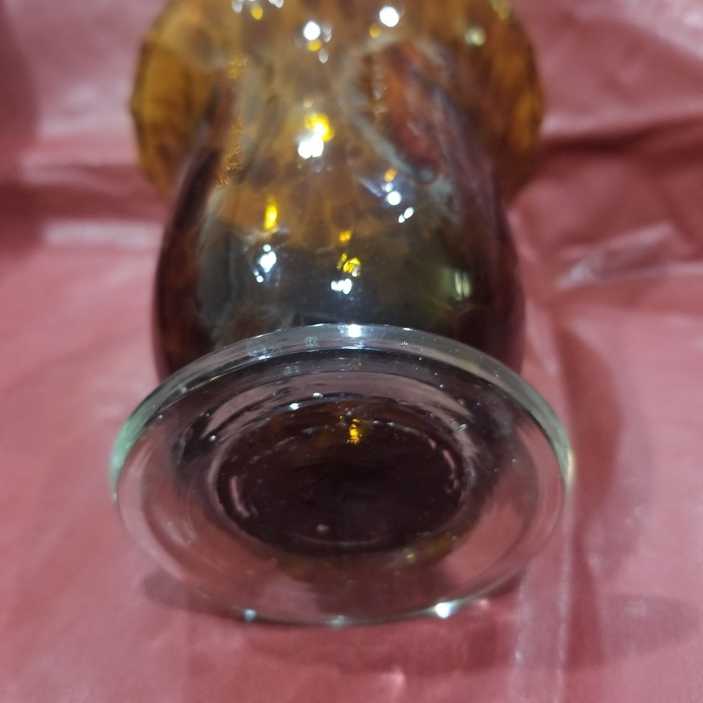 Vintage 90's Amber Votive Candle Holder - Picture 3 of 3